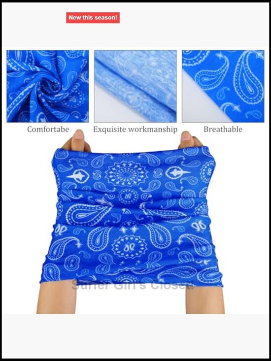 36 Pcs Paisley Bandanas Seamless Neck Gaiter Face Mask Headwear Sports Balaclava main image 5